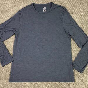 True North Merino Wool Blend Shirt Men's Large Gray Base Layer Hiking Outdoor
